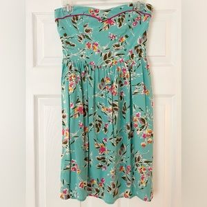 Xhilaration Blue and Pink Floral Strapless Sundress